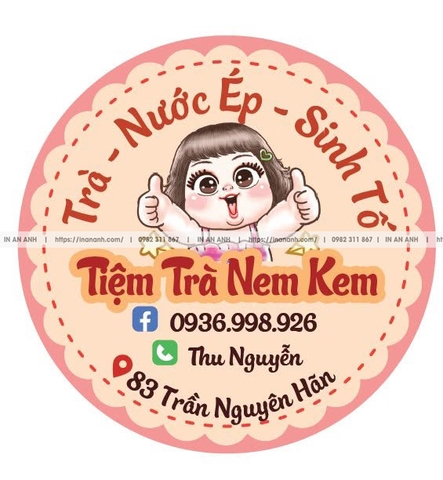 In Tem Quán Café, Trà Sữa: Ly Giấy, PET