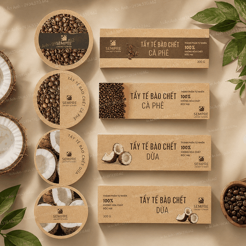 Tem nhãn chất liệu kraft in logo