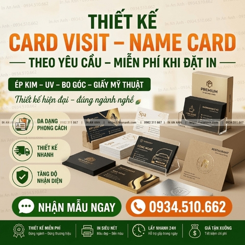 Thiết Kế Card Visit, Name Card Theo Yêu Cầu - Miễn Phí Khi Đặt In