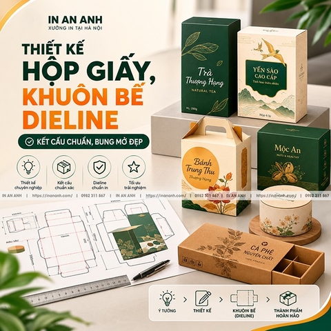 Thiết Kế Hộp Giấy, Khuôn Bế Dieline - Kết Cấu Chuẩn, Bung Mở Đẹp