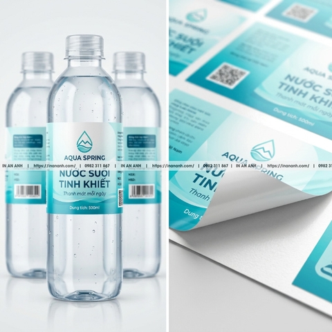 In Tem Chai Nước Suối Cuộn Flexo Dán Tự Động