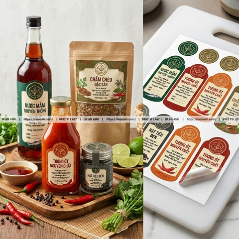 In Tem Chai Nước Mắm, Tương Ớt, Gia Vị