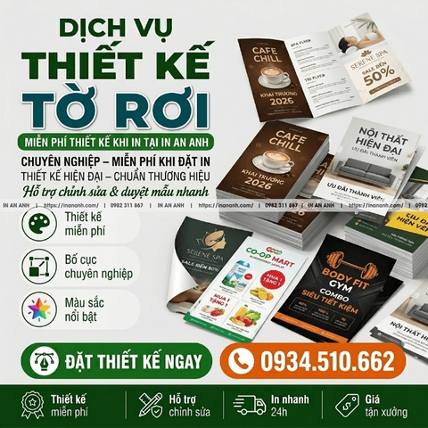 Dịch Vụ Thiết Kế Tờ Rơi Chuyên Nghiệp - Miễn Phí Khi Đặt In Tại In An Anh