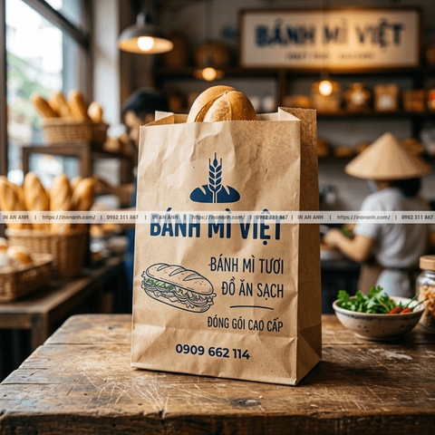Túi Giấy Đựng Bánh Mì, Đồ Ăn - An Toàn Thực Phẩm, Giá Rẻ Số Lượng Lớn
