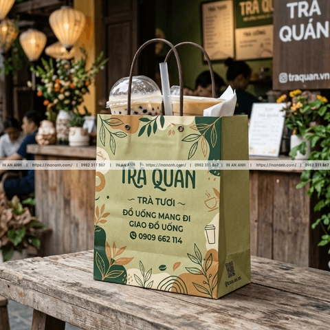 Túi Giấy Đựng Cà Phê, Đồ Uống Mang Đi - In Logo Quán, Chống Thấm