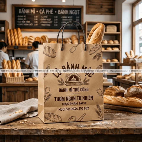 Túi Giấy Đựng Bánh Mì, Đồ Ăn - An Toàn Thực Phẩm, Giá Rẻ Số Lượng Lớn