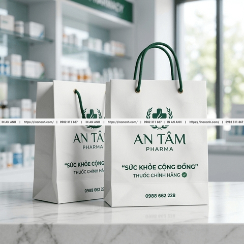 Túi Giấy Đựng Thuốc Cho Nhà Thuốc - In Logo, Thông Tin Hiệu Thuốc