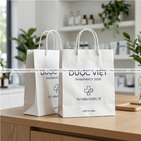 Túi Giấy Đựng Thuốc Cho Nhà Thuốc - In Logo, Thông Tin Hiệu Thuốc