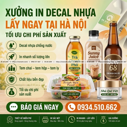 Xưởng In Decal Nhựa PVC Lấy Ngay 24h Hà Nội