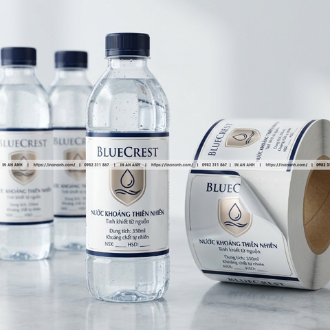 In Tem Chai Nước Suối Cuộn Flexo Dán Tự Động