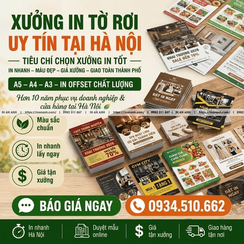 Xưởng In Tờ Rơi Uy Tín Tại Hà Nội - Tiêu Chí Chọn Xưởng In Tốt