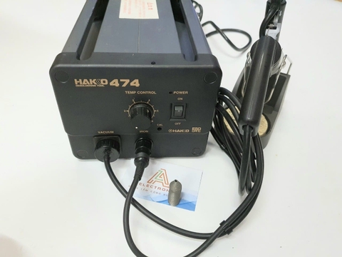 Máy hút thiếc Hakko 474 chính hãng JAPAN đã qua sử dụng( máy bh 1 năm, k bảo hành tay+mũi chỉ bao test)