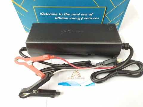 Bộ sạc pin nhựa LiFePO4, sạc pin lithium 4S 14.6V 30A Kẹp Đỏ Đen Loại ( có quạt ) G9-T3