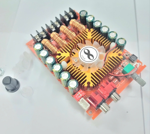 Mạnh khuếch đại công suất CLASS D 220W  160Wx2 12-36VDC , chip TDA7498E, mạch đỏ
