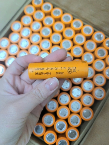 Pin SUNPOWER cam 21700 dung lượng 4000mAh nội trở 8-10mΩ xả 45A 1.5%