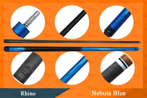 Cơ,Gậy Bi-a Rhino Nebula Blue - Ngọn Carbon 1Cue.vn