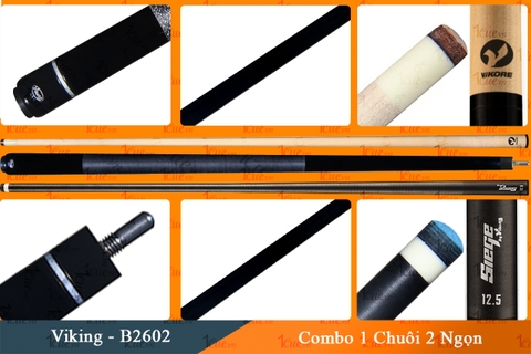Cơ, Gậy Bi-a Viking-VK B2602 Combo 2 Ngọn Vikore, Siege 1Cue.vn