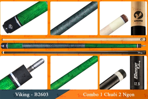 Cơ, Gậy Bi-a Viking-VK B2603 Combo 2 Ngọn Vikore, Siege 1Cue.vn