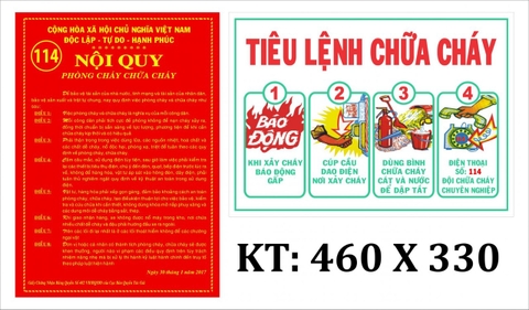 Nội quy tiêu lệnh chữa cháy