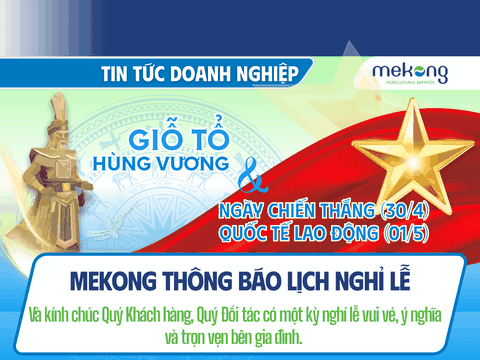 Mekong thông báo lịch nghỉ lễ Giỗ Tổ Hùng Vương và Ngày Chiến thắng (30/4) - Quốc tế Lao động (01/5)