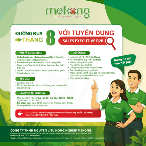 Tuyển dụng nhân viên kinh doanh phân bón - mảng phân phối B2B