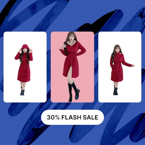 G9160 Áo Khoác Phao Nữ Siêu Nhẹ Dáng Dài Qua Gối Dày Ấm