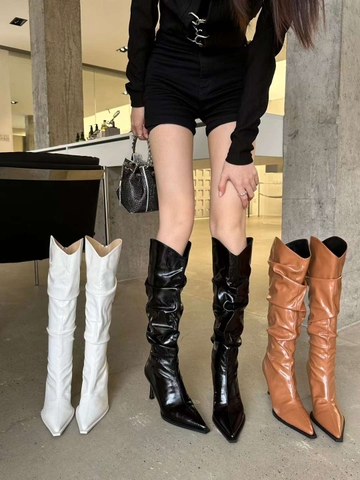 G003 (Bốt) Boots Cổ Cao Nữ Dưới Gối Gót Nhọn Hàng Đẹp Thời Trang