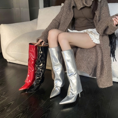 G002 (Bốt) Boots Cổ Cao Nữ Dưới Gối Gót Nhọn Đẹp Thời Trang