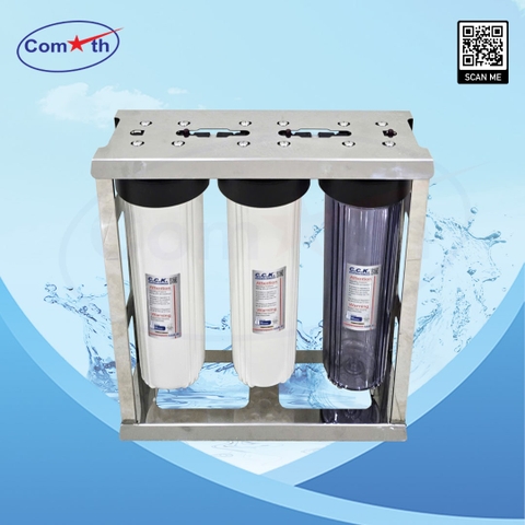 Bộ lọc thô đầu nguồn 3 cấp CCK khung inox