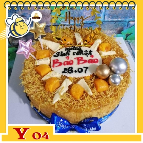 Bánh bông lan trứng muối sinh nhật Y04 nhiều topping ngon thơm tuyệt vời