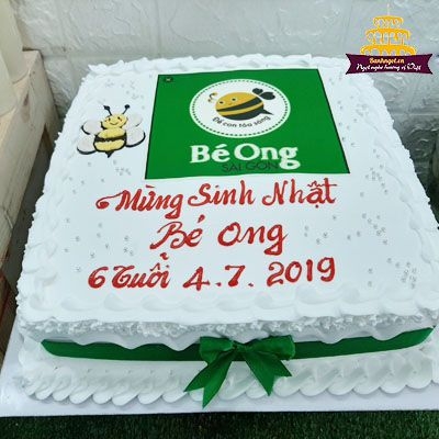 S46 - Bánh sinh nhật vuông in ảnh [Bé Ong]