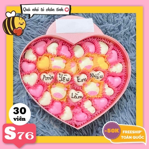 Hộp socola valentine S76 30 viên - Chocolate chất lượng giao tận nhà