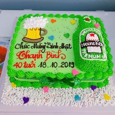 VT25 bánh sinh nhật chai bia heineken