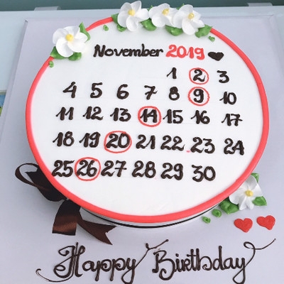 VT130Tiệm bánh sinh nhật ở Nam Từ Liêm mẫu bánh sinh nhật  mặt tờ lịch đẹp