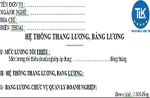 THỦ TỤC ĐĂNG KÝ THANG LƯƠNG, BẢNG LƯƠNG