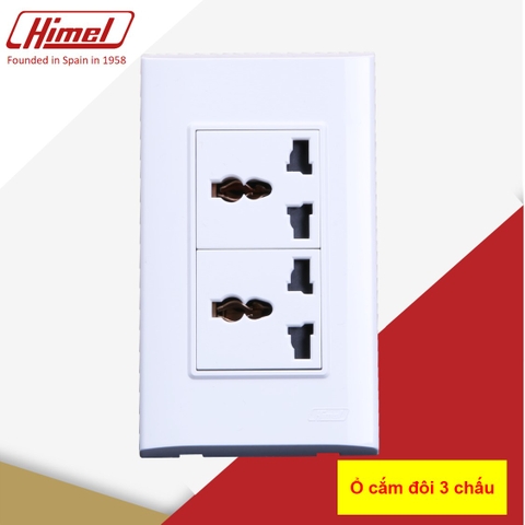 Ổ cắm đôi 3 chấu 2x36mm  HWDC5P3+2xHWDC5MF Himel