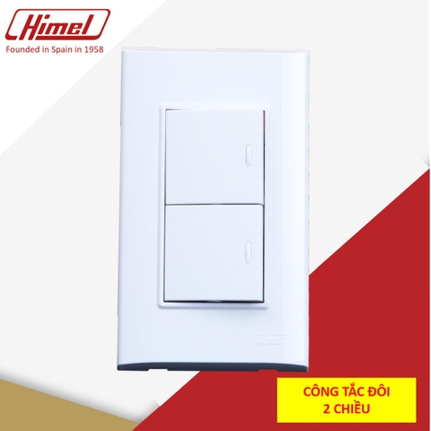 Bộ 2 cái công tắc đôi 2 chiều 36mm HWDC5P2+HWDC52S2 Himel