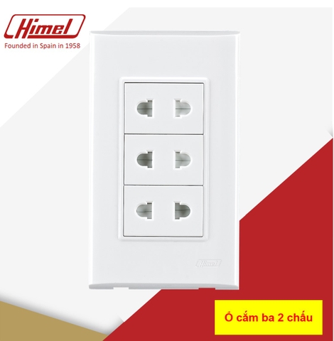 Bộ 2 cái ổ cắm ba 2 chấu HWDC5P3+ 3x HWDC52PS Himel