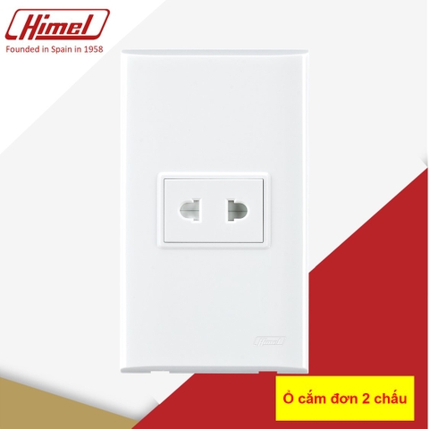 Bộ 2 cái ổ cắm đơn 2 chấu HWDC5P1+ HWDC52PS Himel