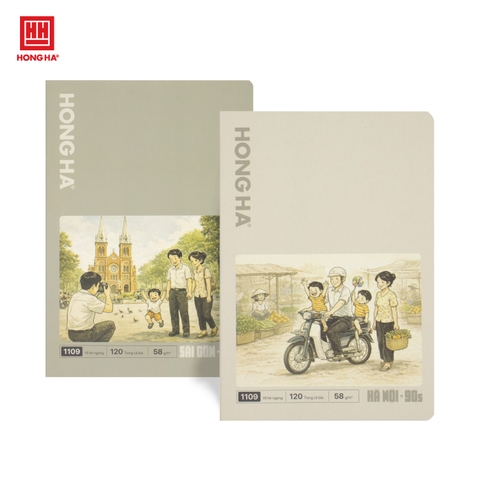 Vở gáy ghim 120 trang Hồng Hà Pupil Hoài Niệm - 1109