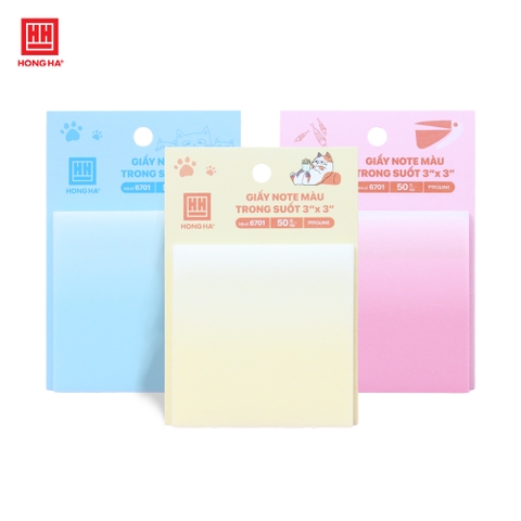 Giấy note màu trong suốt Hồng Hà  - 6701