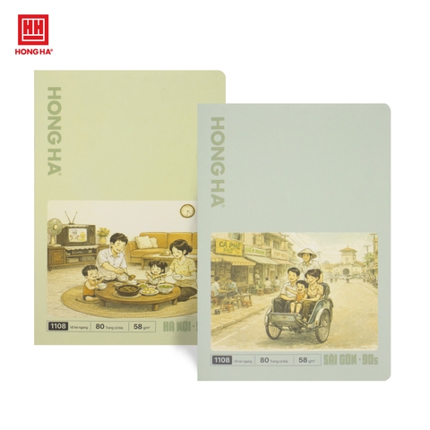 Vở gáy ghim 80 trang Hồng Hà Pupil Hoài Niệm - 1108
