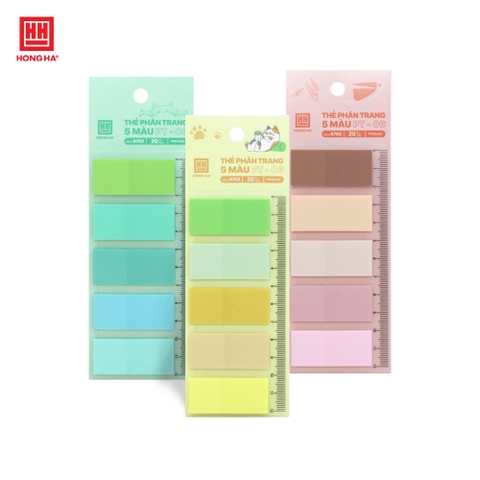 Thẻ phân trang 5 màu pastel Hồng Hà  - 6703