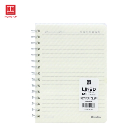 Sổ lò xo bìa nhựa trong kẻ ngang 200 trang A5 Hồng Hà - 4188