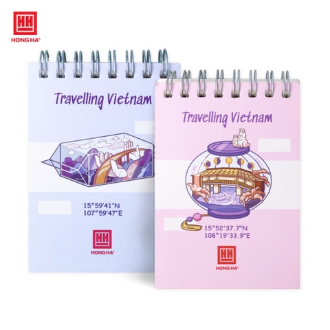 Sổ lò xo kẻ caro 200 trang A7 Hồng Hà Travelling Vietnam - 4183