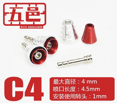 METAL PART NÂNG CẤP CHO MÔ HÌNH GUNDAM METAL PART ỐNG XẢ LOẠI C4 RED 4mm