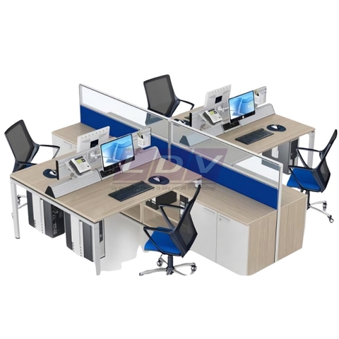 Module bàn làm việc 4 chỗ MD4-LDV-08