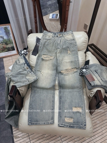 QJ 6526 Quần jean suông