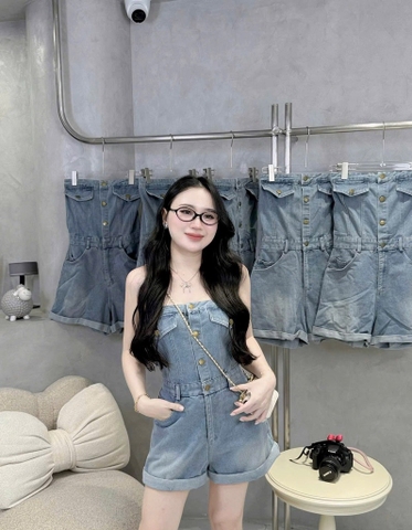 Jum jean short xanh nhạt