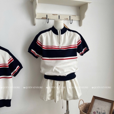 Áo khóa kẻ sọc ngang